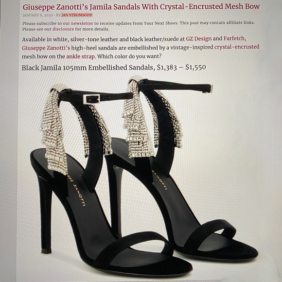 Giuseppe Zanotti Jamila Black Suede Crystal Bow Embellished Stiletto Sa… - Picture 6 of 16